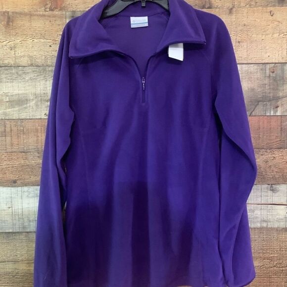 Columbia Tops - Columbia‎ purple fleece long sleeve 1/4 zip pullover, size medium